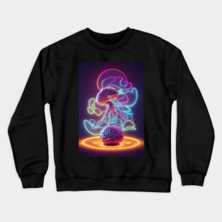 surreal glowing neon brain Crewneck Sweatshirt